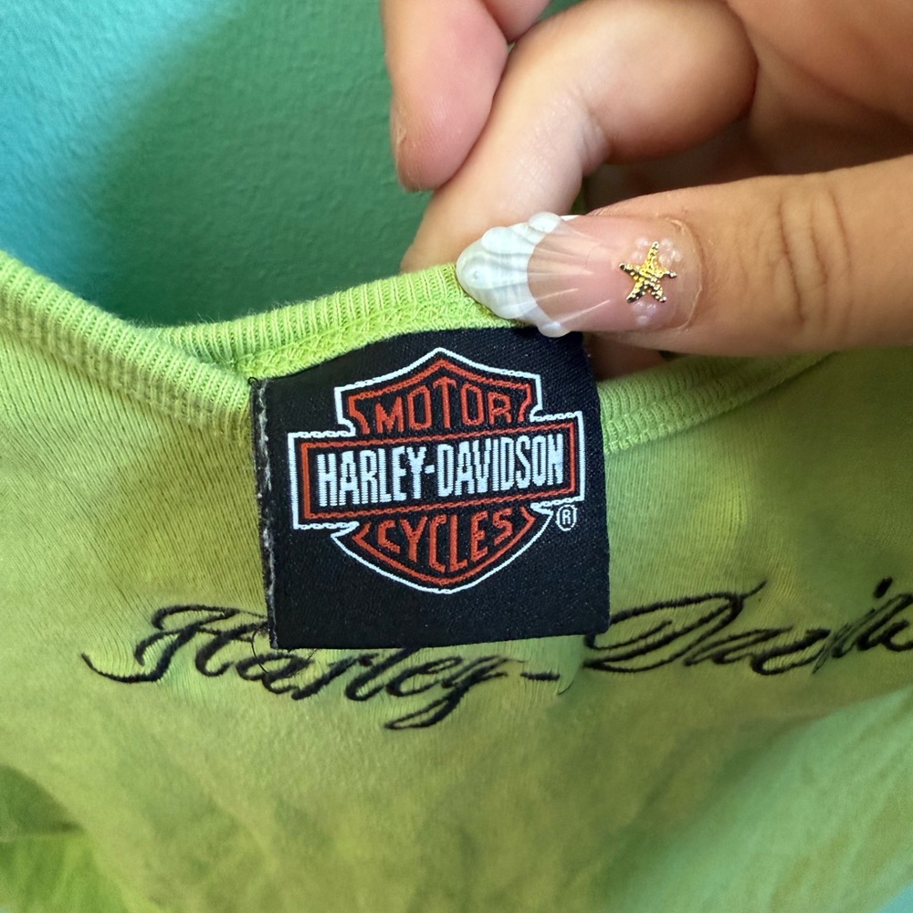 |SOLD!|Harley-Davidson Light Green Women's Short Sleeve Tee - Picture 4 of 4